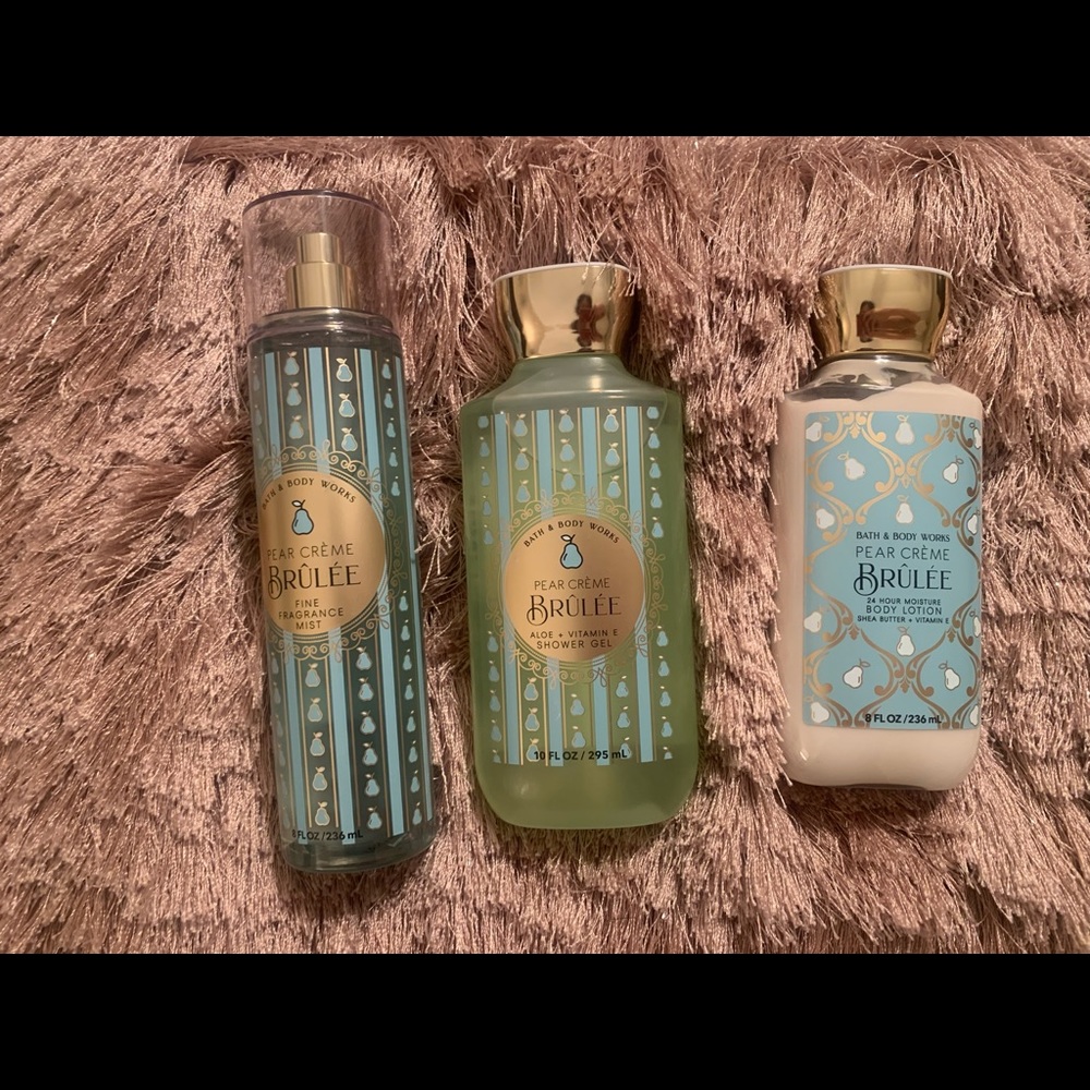 Bath and Body Works Brunch Collection Pear Crème Brûlée 3 Piece Set